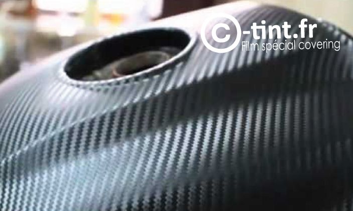 Film covering carbone brillant vinyle adhésif thermoformable